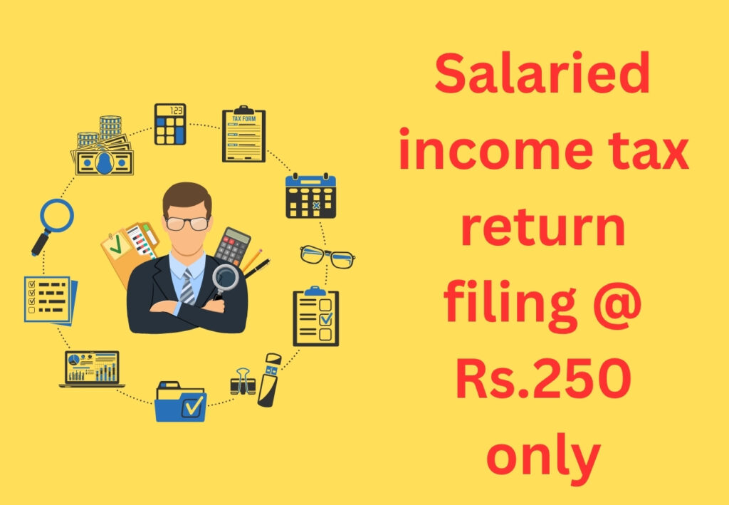 Salaried income tax return filing @ Rs.250 only